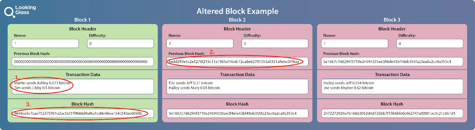 Altered Block Example (figure from B is for Bitcoin)